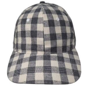 Cocus Pocus Baseball Cap Black White Gingham Plaid Hat OS Slideback Curved Brim